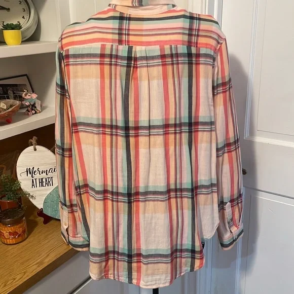 🍑🍑🍑BOGOHO 🍑🍑🍑Plaid  Button Down LS Shirt - Picture 7 of 9